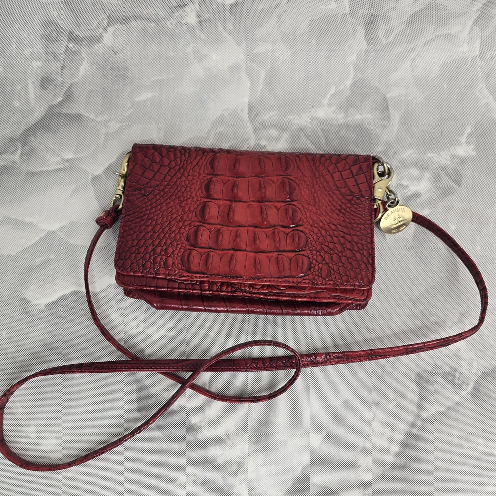 Brahmin Minuette crossbody bag in red opal Melbourne leather